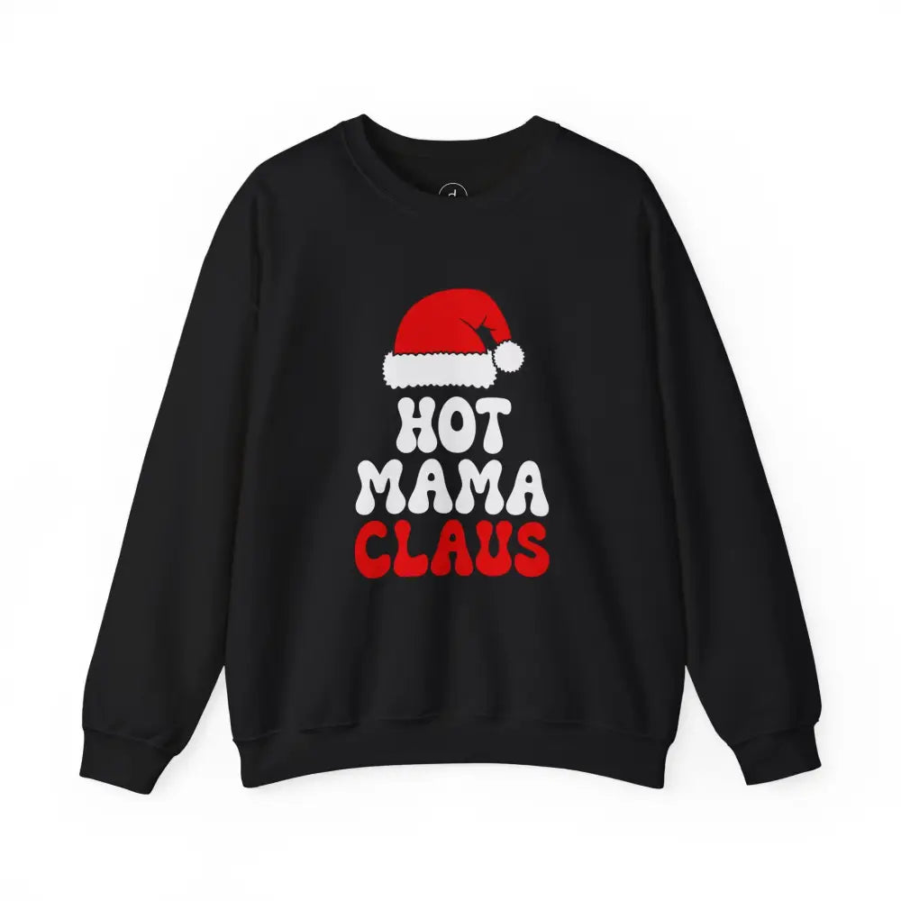 Hot Mama Claus Crewneck Sweatshirt - S / Black - Sweatshirt