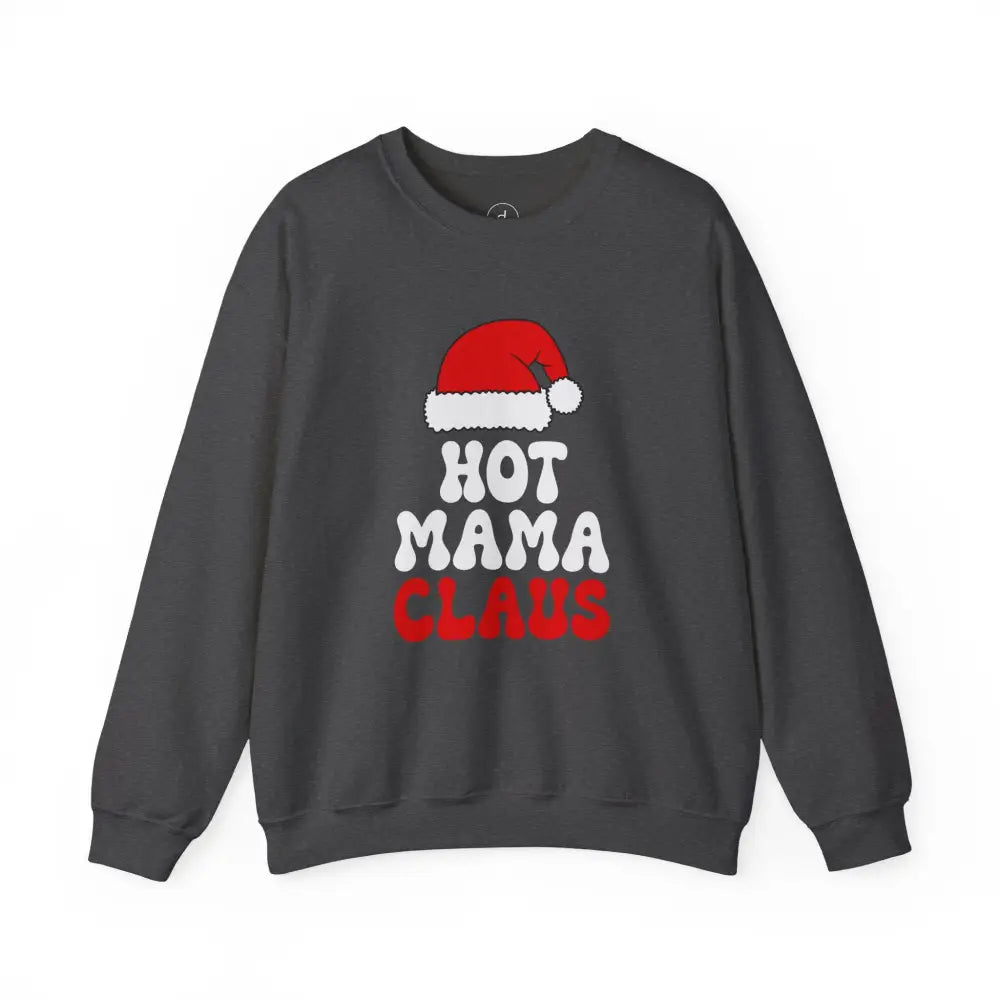 Hot Mama Claus Crewneck Sweatshirt - S / Dark Heather - Sweatshirt