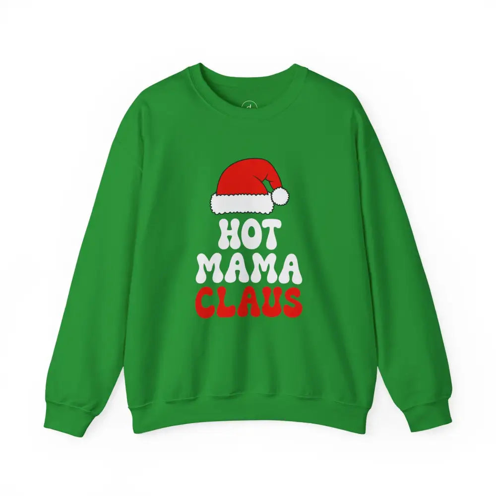 Hot Mama Claus Crewneck Sweatshirt - S / Irish Green - Sweatshirt
