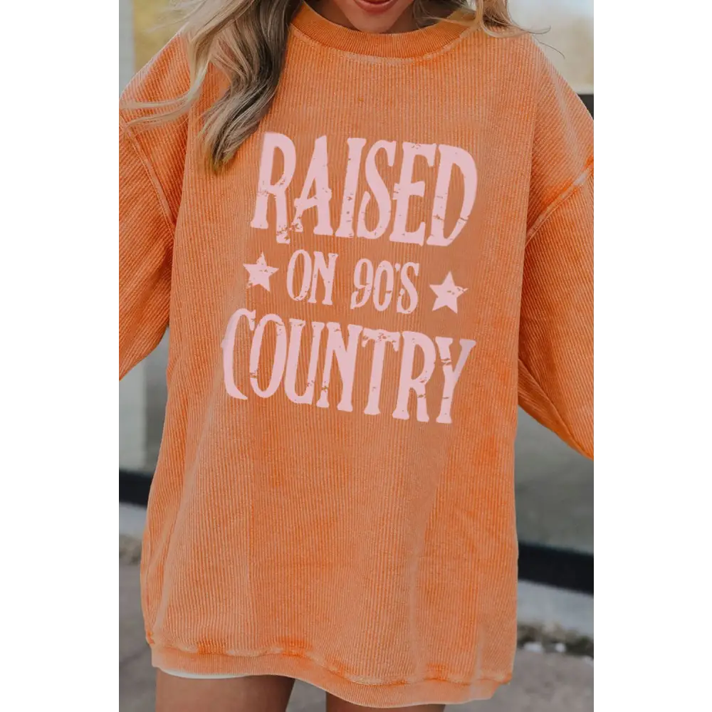 Letter Graphic Round Neck Long Sleeve Sweatshirt - Sweatshirt