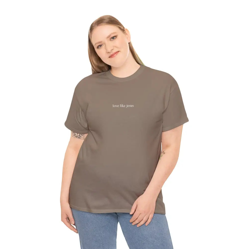 love like jesus Unisex Heavy Cotton Tee - Brown Savana / S - T-Shirt