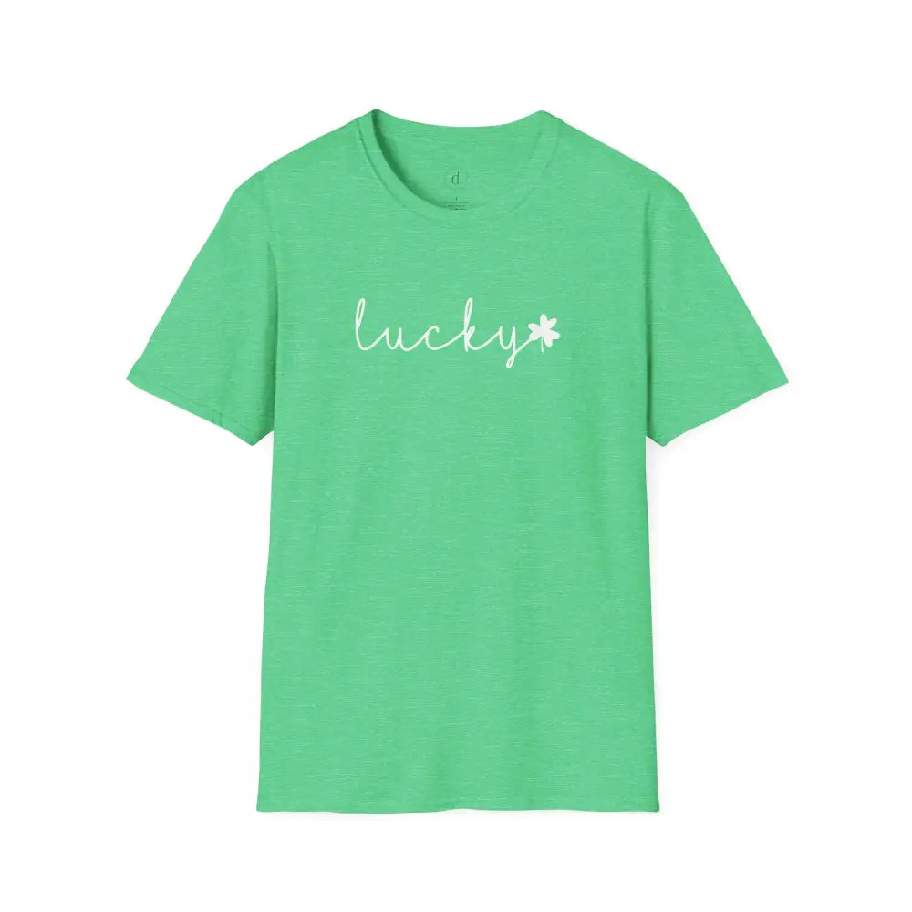 Lucky Script Softstyle T-Shirt - Heather Irish Green / S - T-Shirt