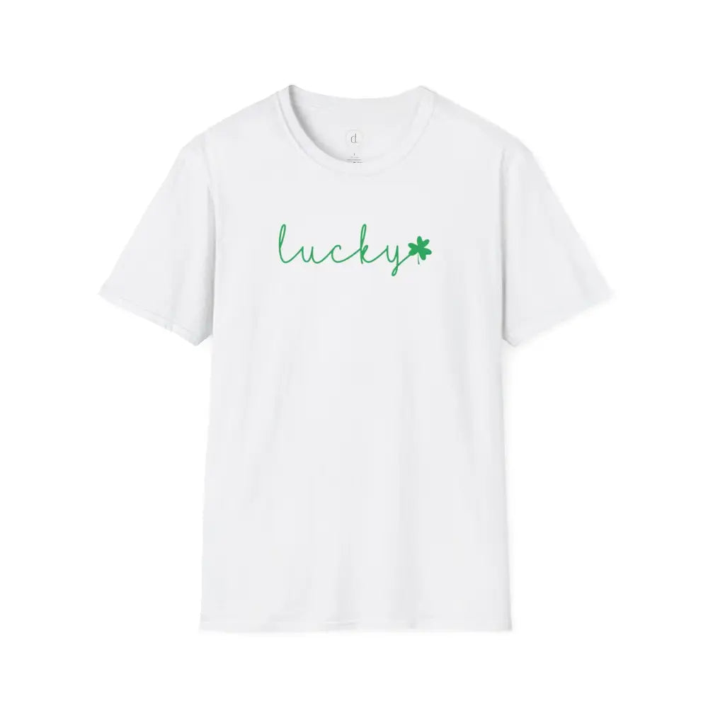 Lucky Script Softstyle T-Shirt - White / XS - T-Shirt