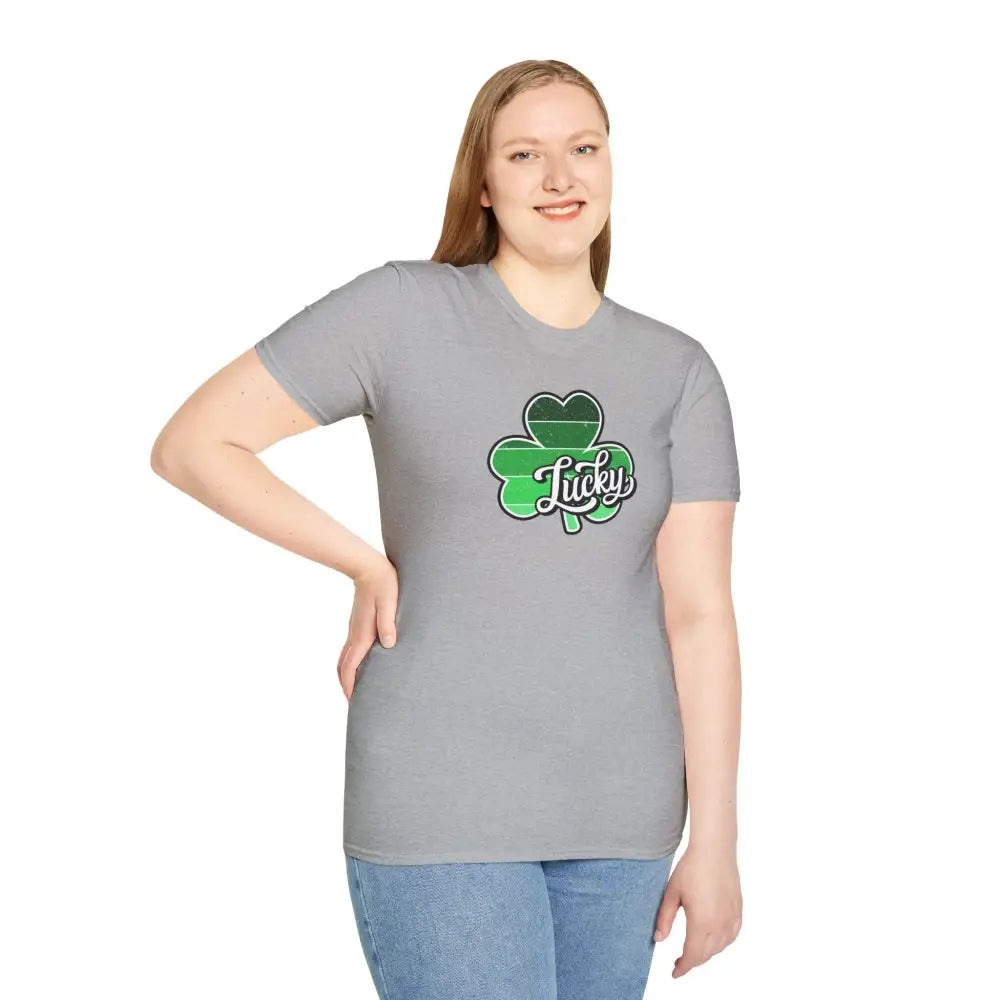 Lucky Striped Clover Softstyle T-Shirt - T-Shirt