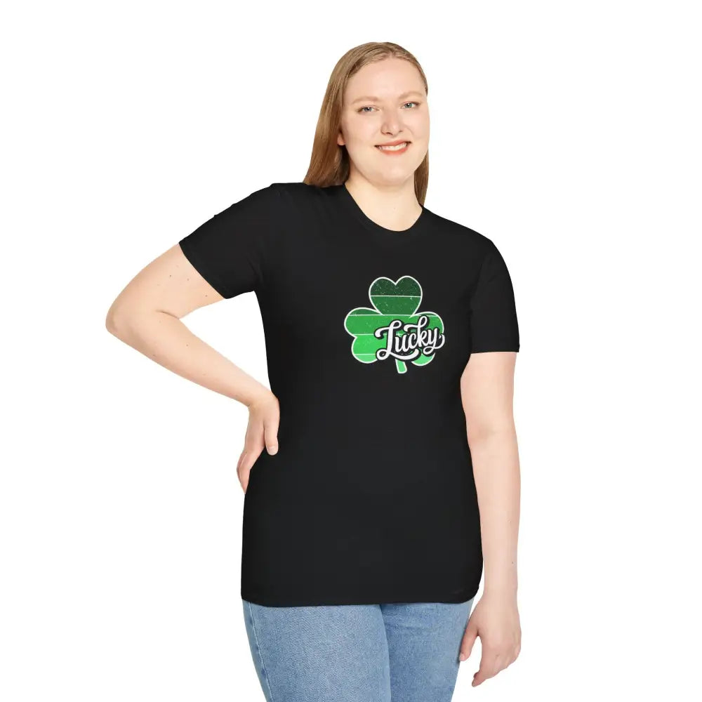 Lucky Striped Clover Softstyle T-Shirt - T-Shirt