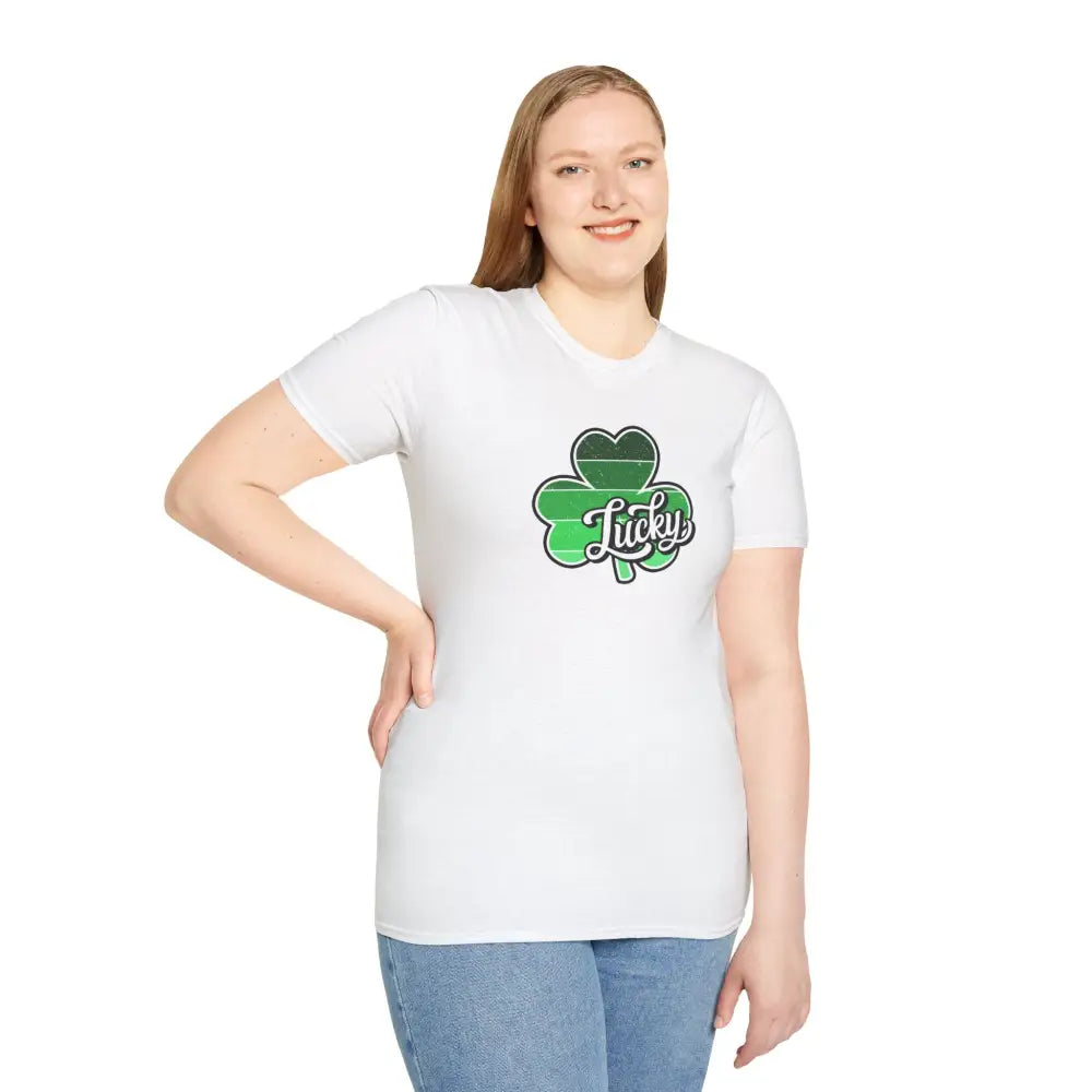 Lucky Striped Clover Softstyle T-Shirt - T-Shirt