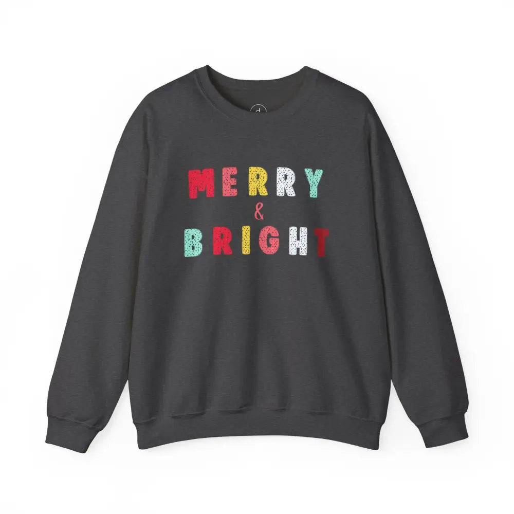 Merry & Bright Crewneck Sweatshirt - S / Dark Heather - Sweatshirt