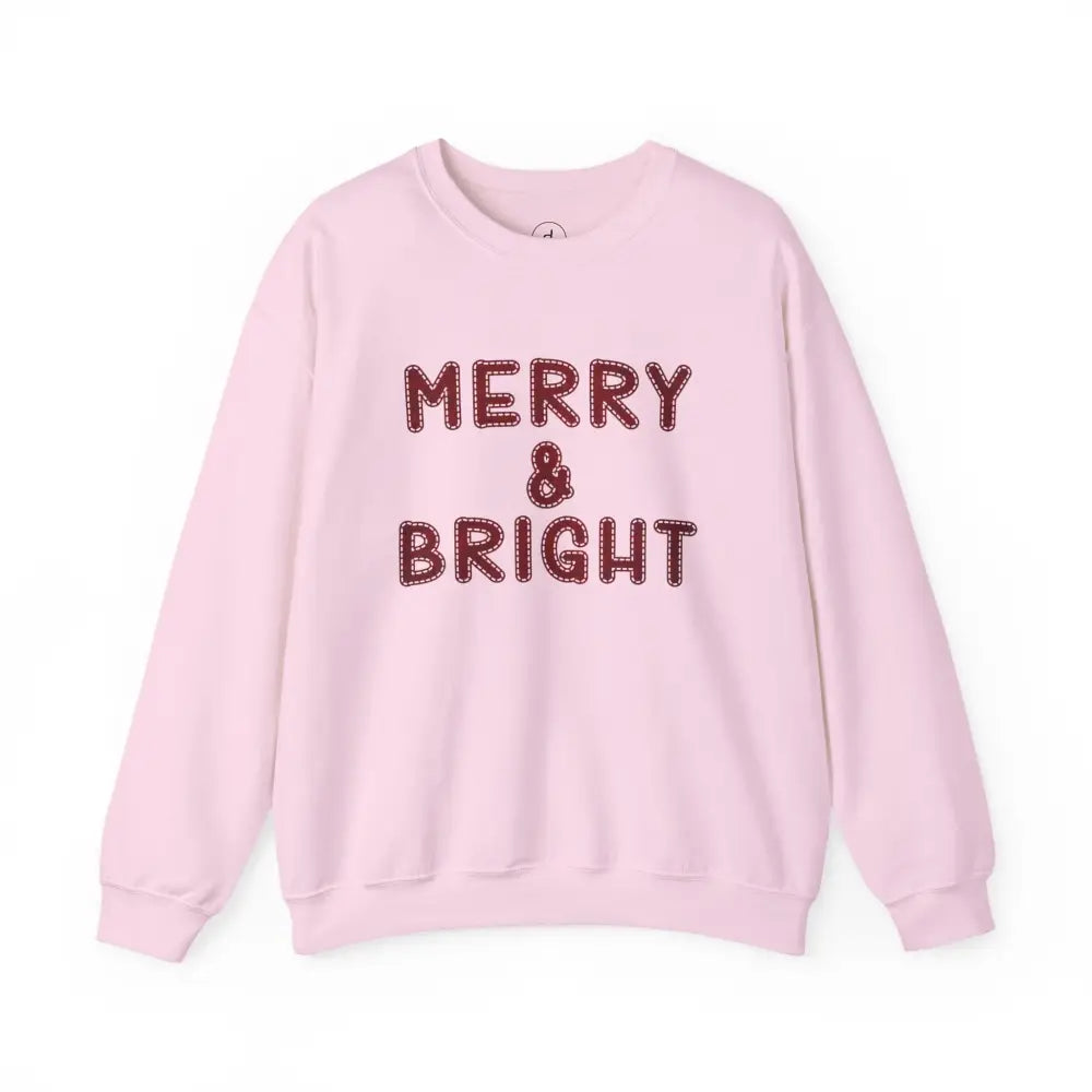 Merry & Bright Crewneck Sweatshirt - S / Light Pink - Sweatshirt