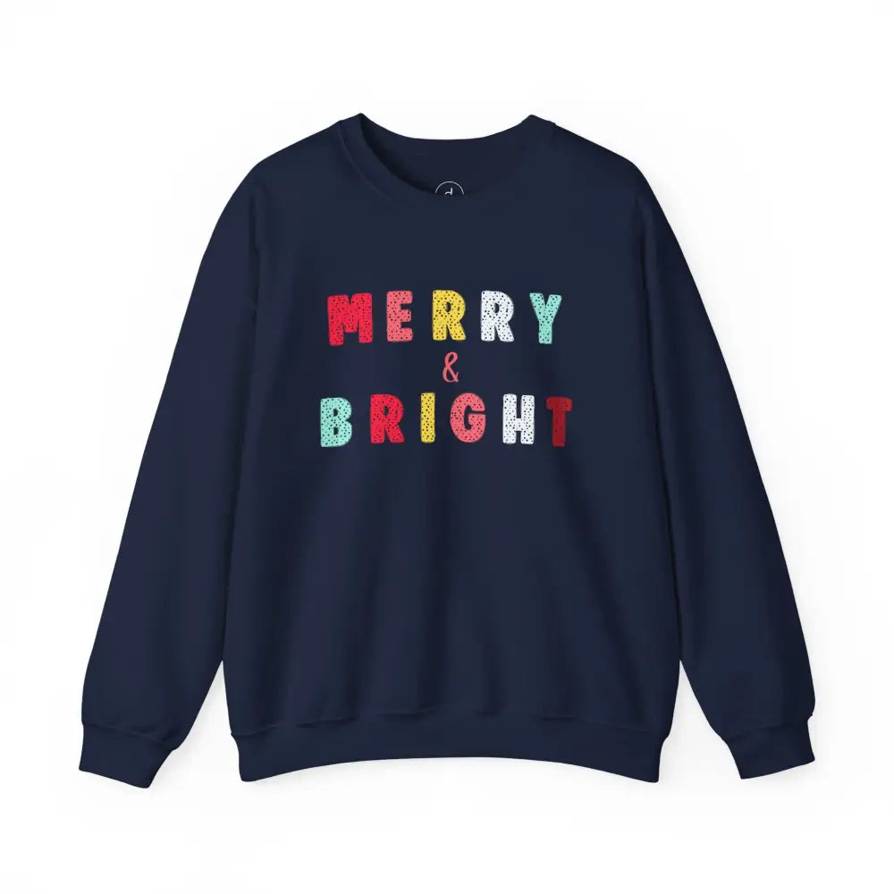 Merry & Bright Crewneck Sweatshirt - S / Navy - Sweatshirt
