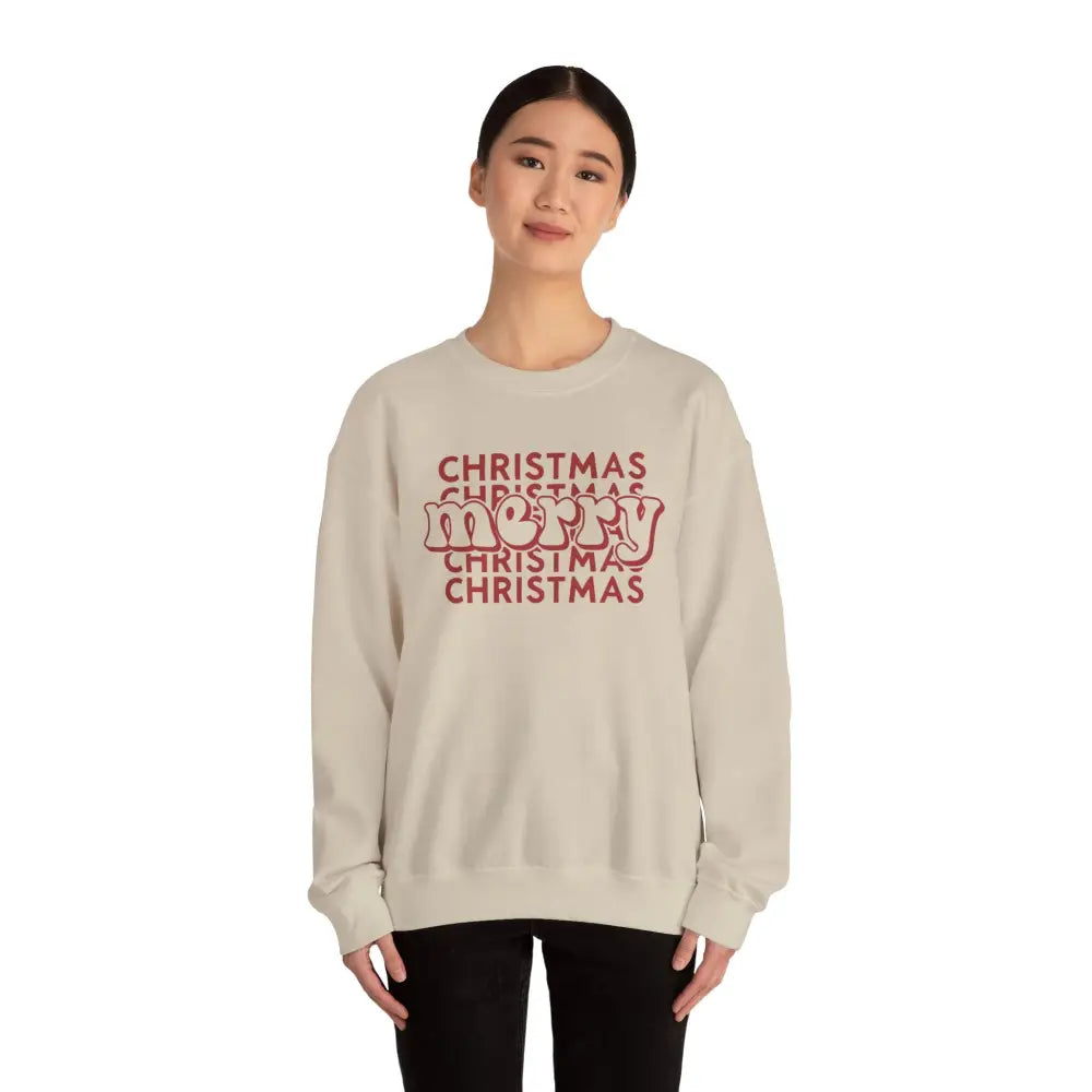 Merry Christmas Mirror Crewneck Sweatshirt - Sweatshirt