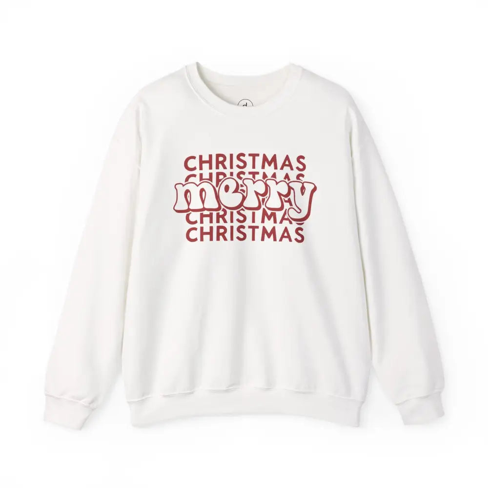 Merry Christmas Mirror Crewneck Sweatshirt - S / White - Sweatshirt