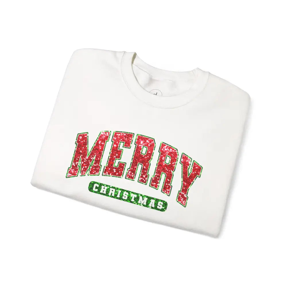 Merry Christmas Sequins Crewneck Sweatshirt - Sweatshirt