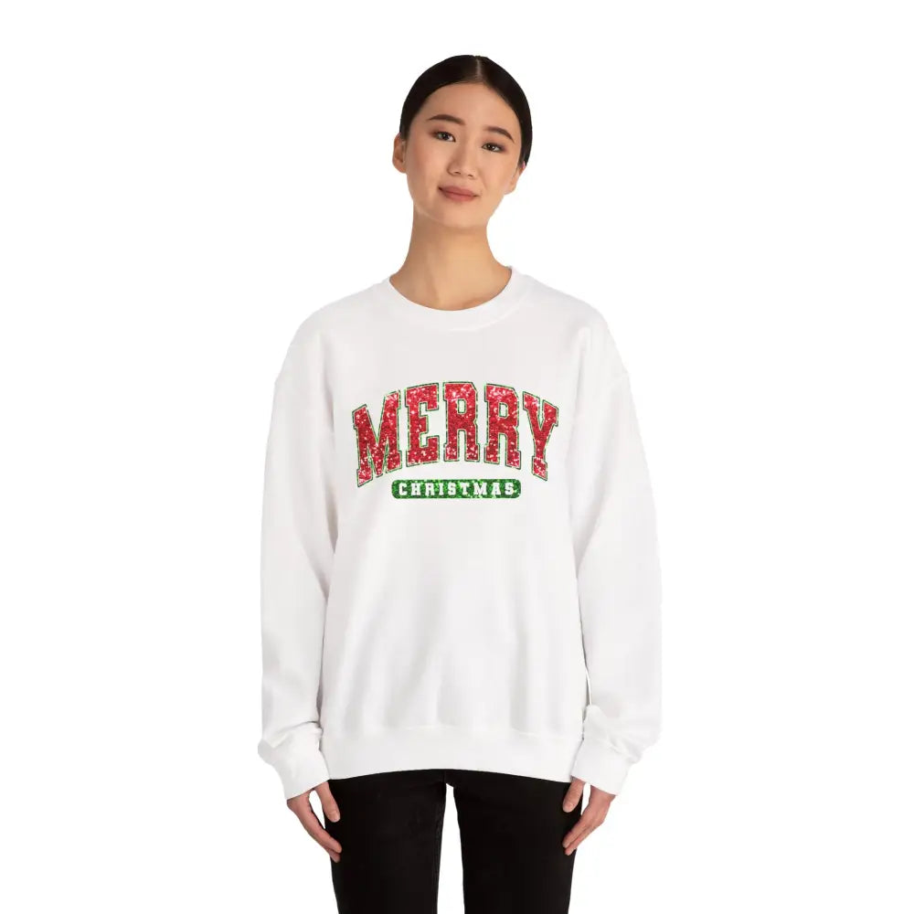 Merry Christmas Sequins Crewneck Sweatshirt - Sweatshirt