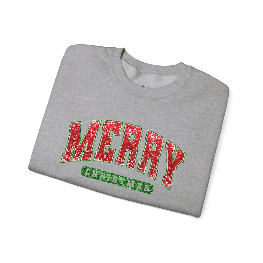 Merry Christmas Sequins Crewneck Sweatshirt - Sweatshirt