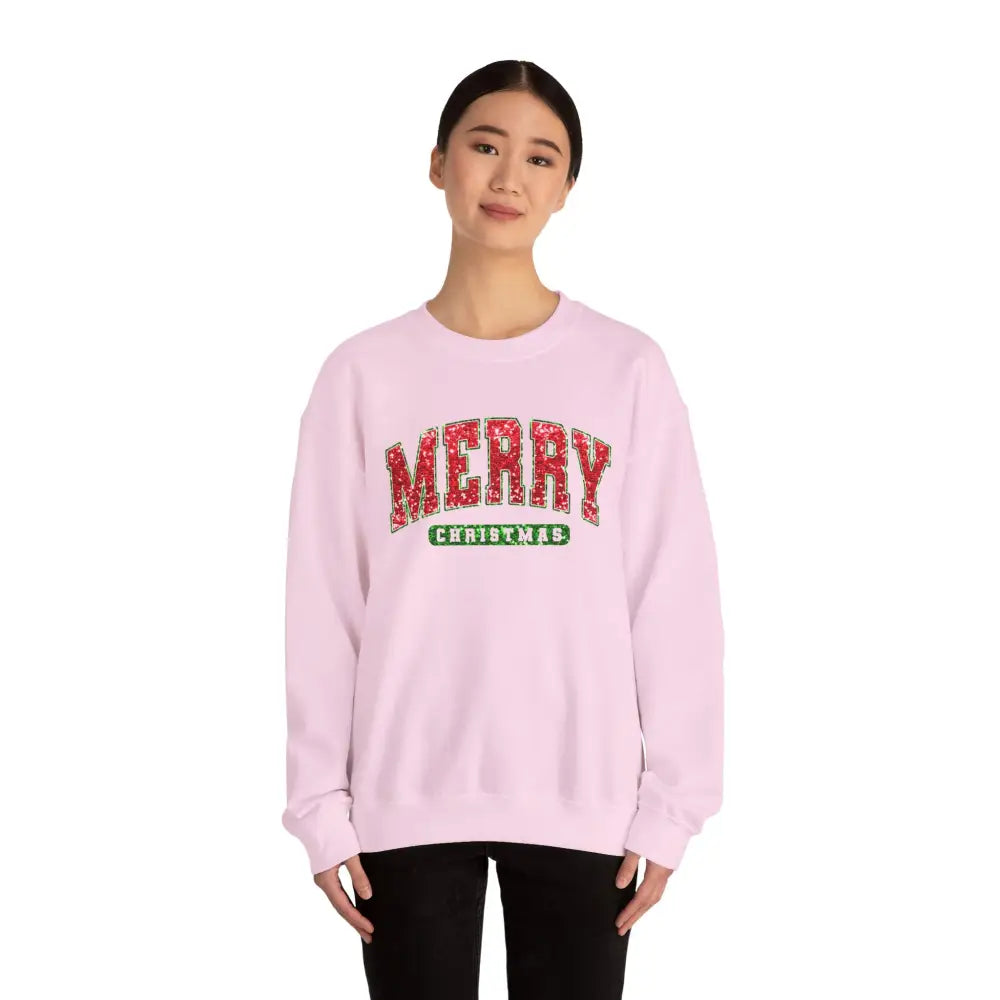 Merry Christmas Sequins Crewneck Sweatshirt - Sweatshirt