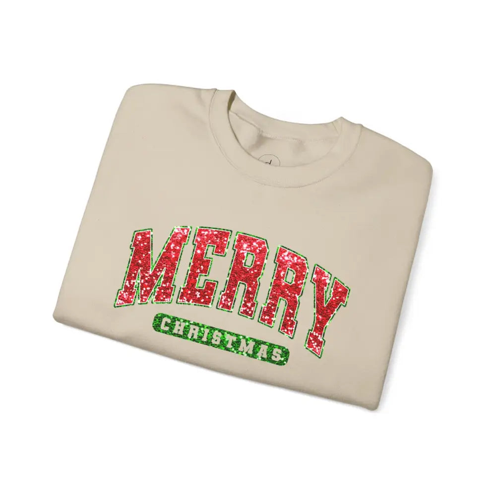Merry Christmas Sequins Crewneck Sweatshirt - Sweatshirt