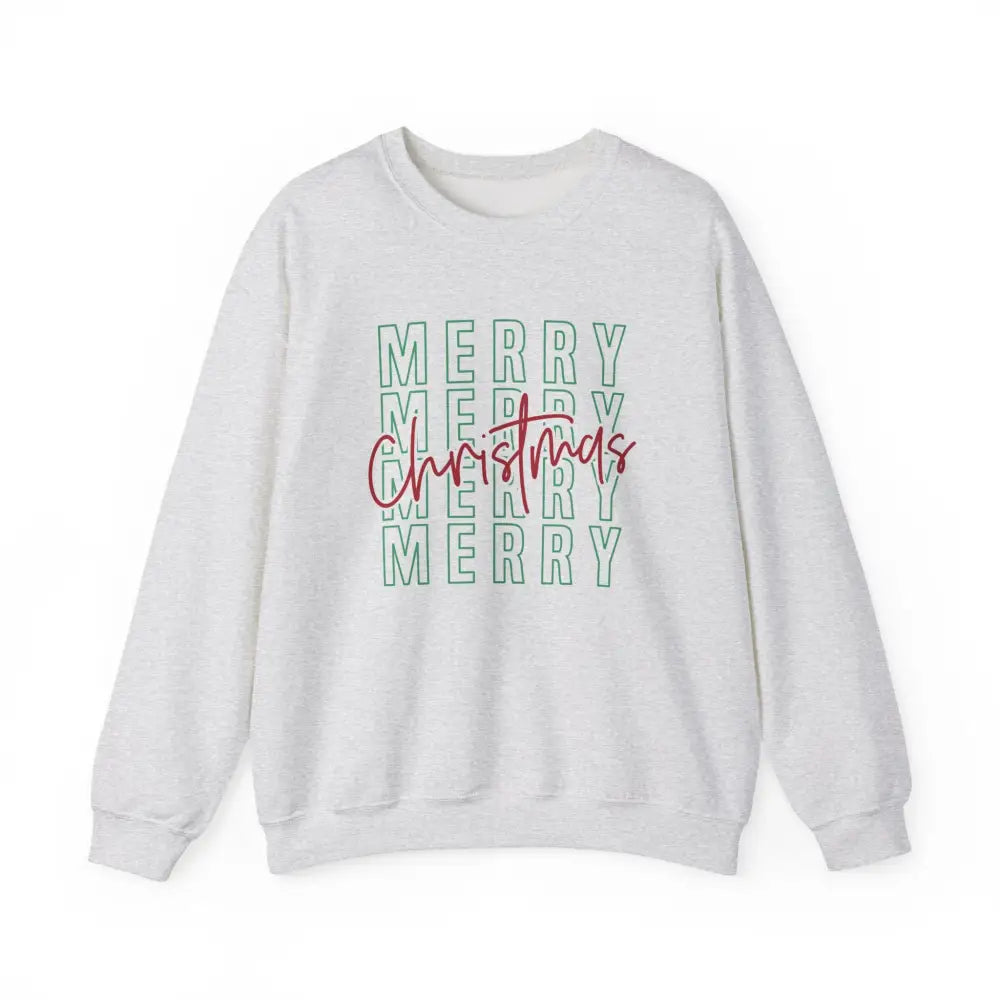 Merry Merry Christmas Sweatshirt - Ash / S - Sweatshirt
