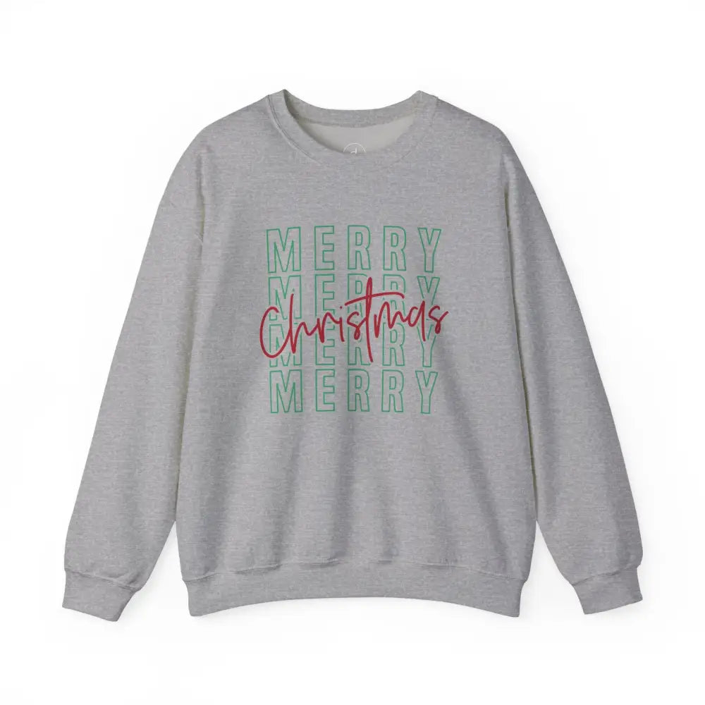 Merry Merry Christmas Sweatshirt - Sport Grey / S - Sweatshirt