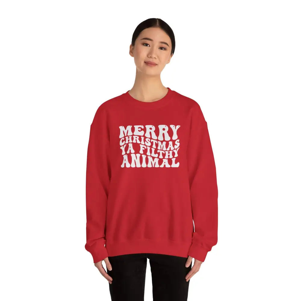 Merry Christmas Ya Filthy Animal Crewneck Sweatshirt - Sweatshirt
