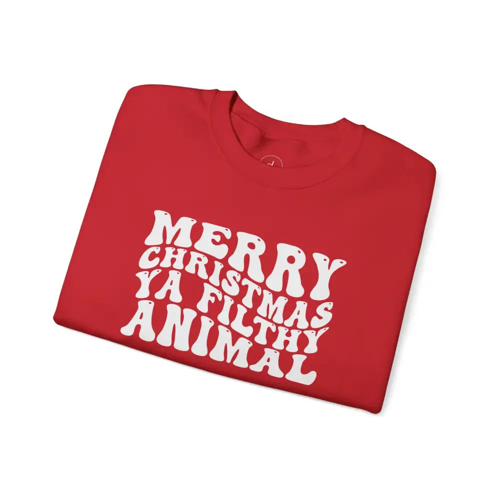Merry Christmas Ya Filthy Animal Crewneck Sweatshirt - Sweatshirt
