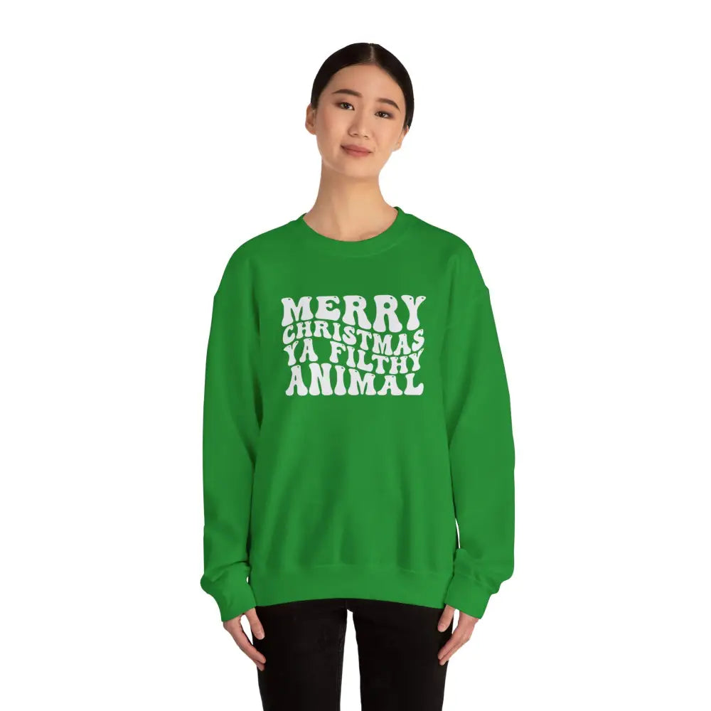 Merry Christmas Ya Filthy Animal Crewneck Sweatshirt - Sweatshirt