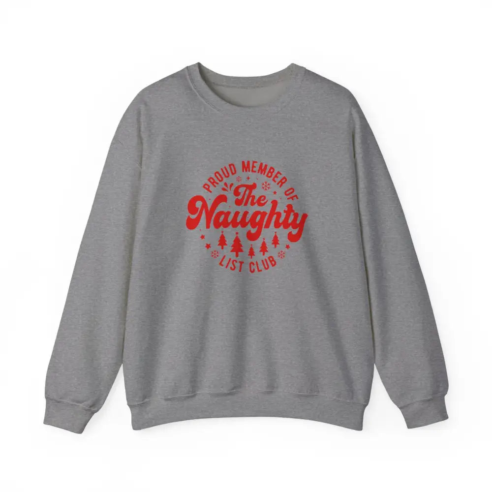 Naughty List Club Crewneck Sweatshirt - Graphite Heather / S - Sweatshirt