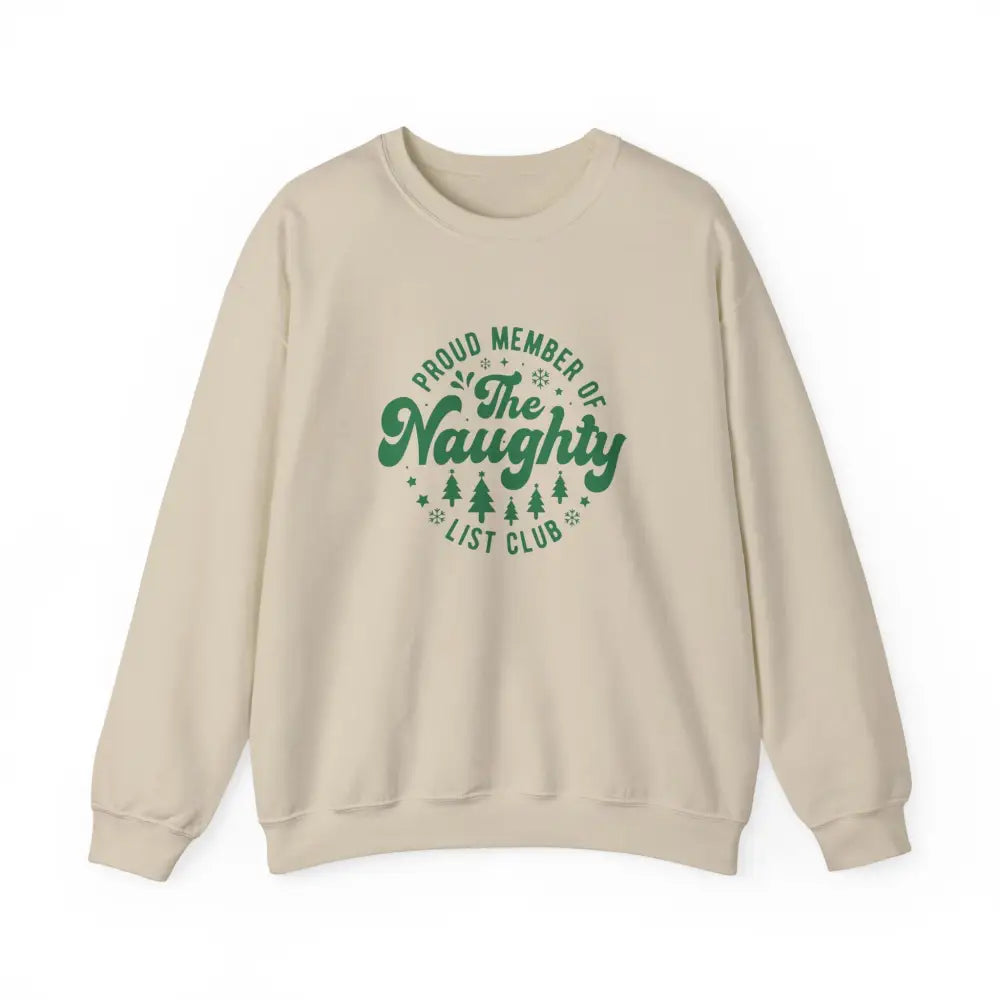 Naughty List Club Crewneck Sweatshirt - Sand / S - Sweatshirt