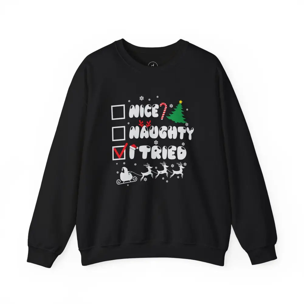 Naughty List Crewneck Sweatshirt - Black / S - Sweatshirt