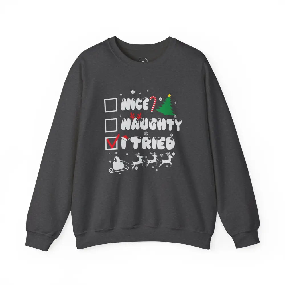 Naughty List Crewneck Sweatshirt - Dark Heather / S - Sweatshirt