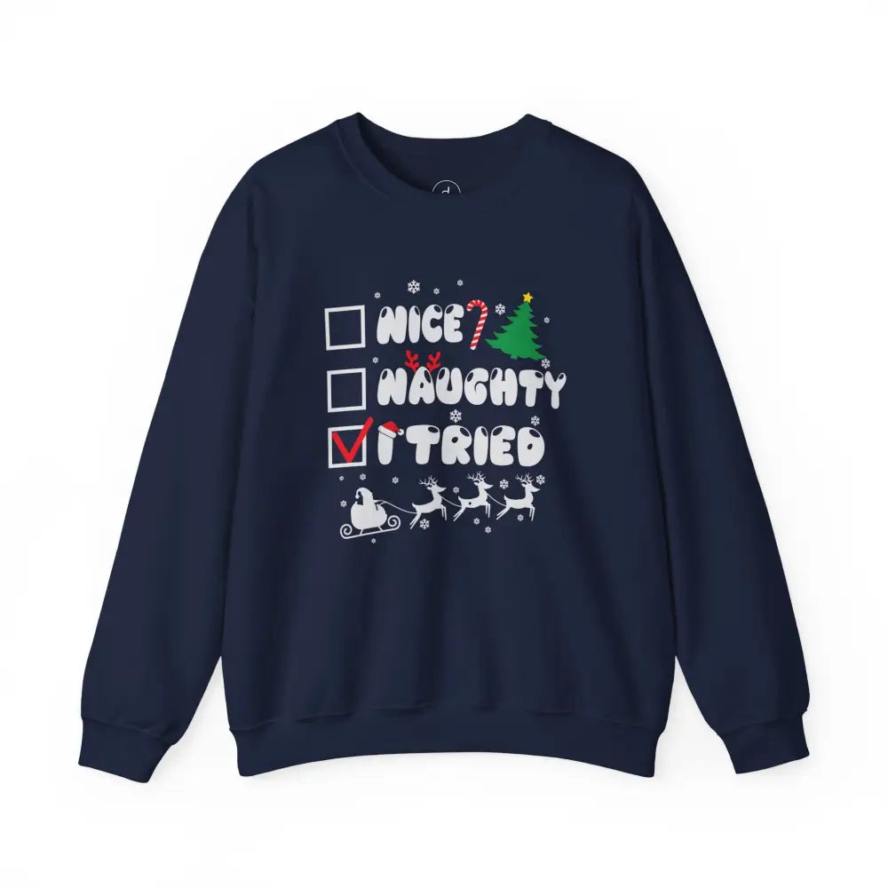 Naughty List Crewneck Sweatshirt - Navy / S - Sweatshirt
