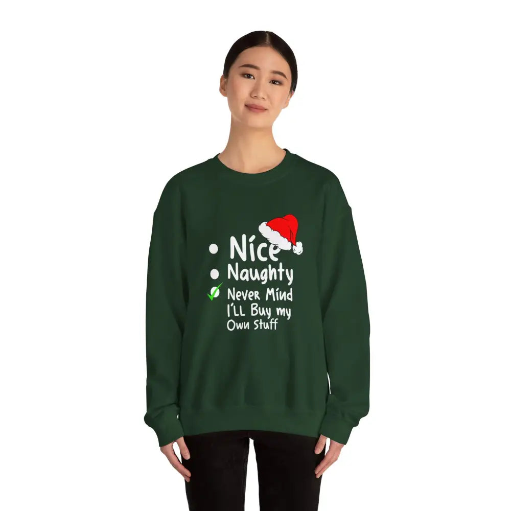 Naughty Nice Nevermind Crewneck Sweatshirt - Sweatshirt