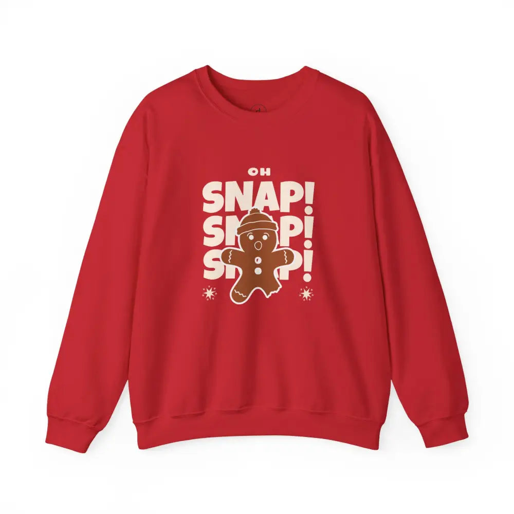 Oh Snap Gingerbread Man Crewneck Sweatshirt - Red / S - Sweatshirt