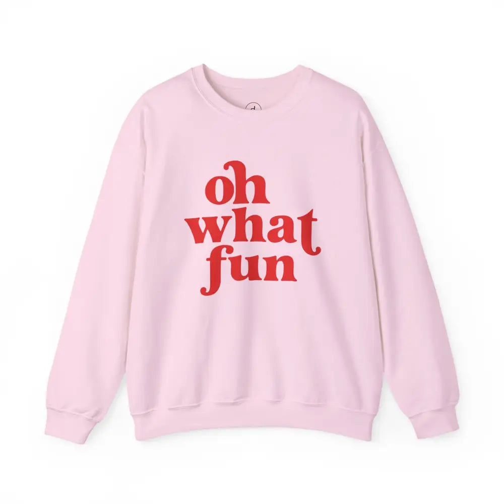 Oh What Fun Christmas Sweatshirt - Light Pink / S - Sweatshirt