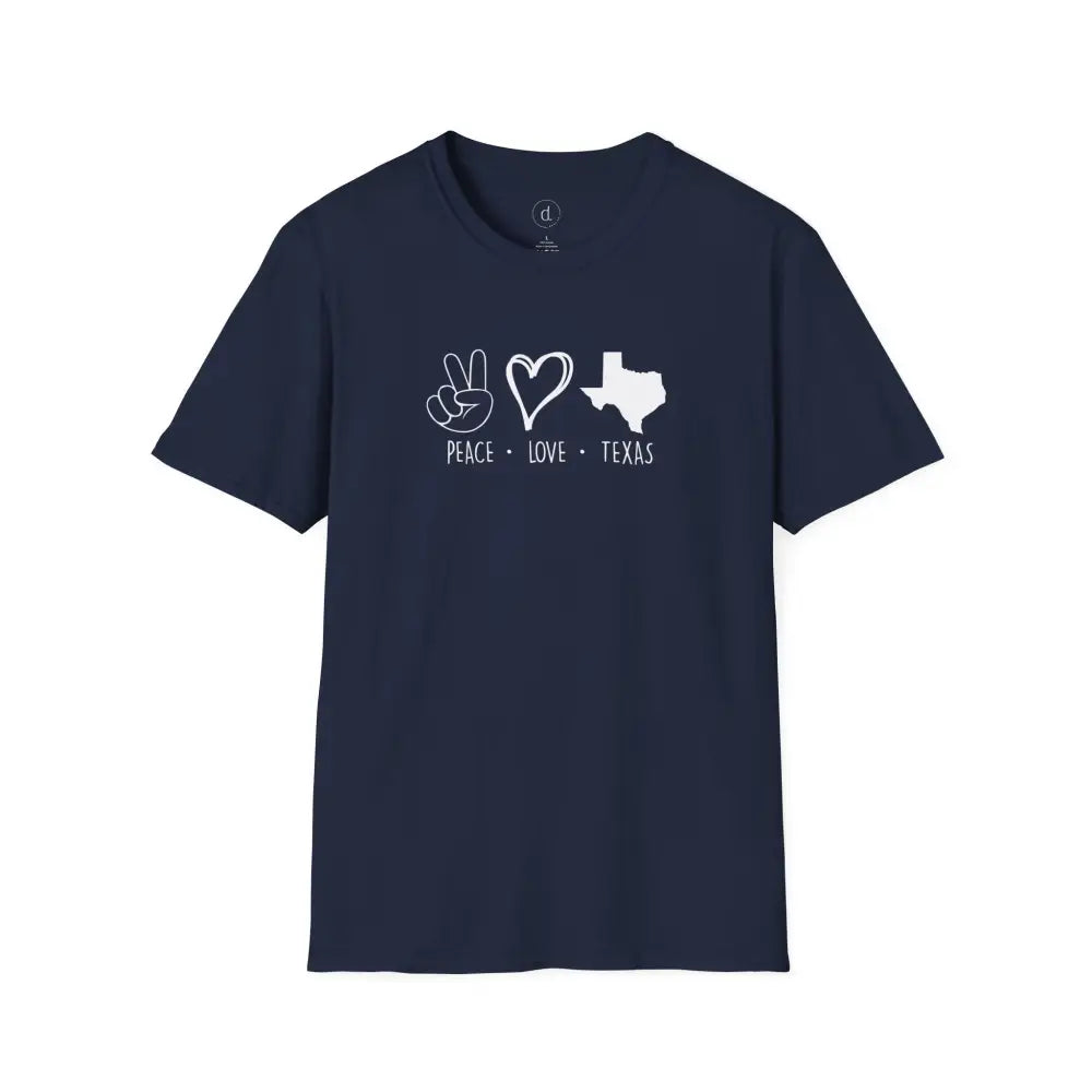 Peace Love Texas Softstyle T-Shirt - Navy / XS - T-Shirt