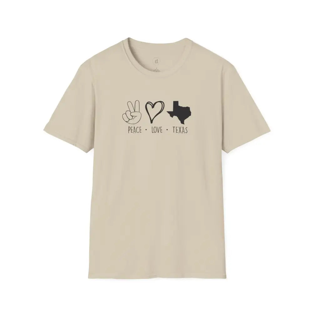 Peace Love Texas Softstyle T-Shirt - Sand / S - T-Shirt