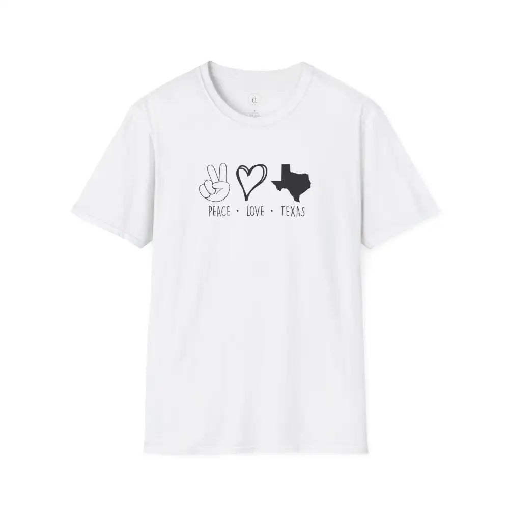 Peace Love Texas Softstyle T-Shirt - White / XS - T-Shirt