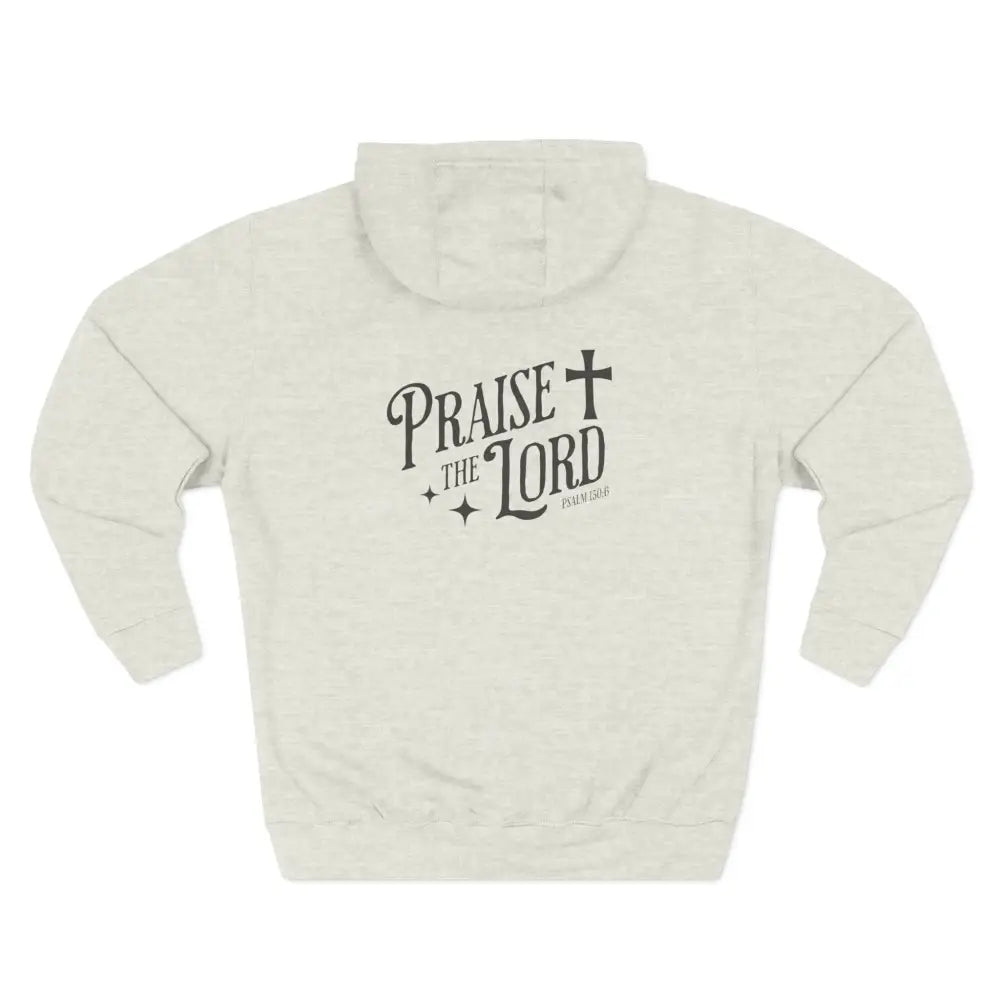 Praise the Lord Three-Panel Fleece Hoodie - S / Oatmeal Heather - Hoodie