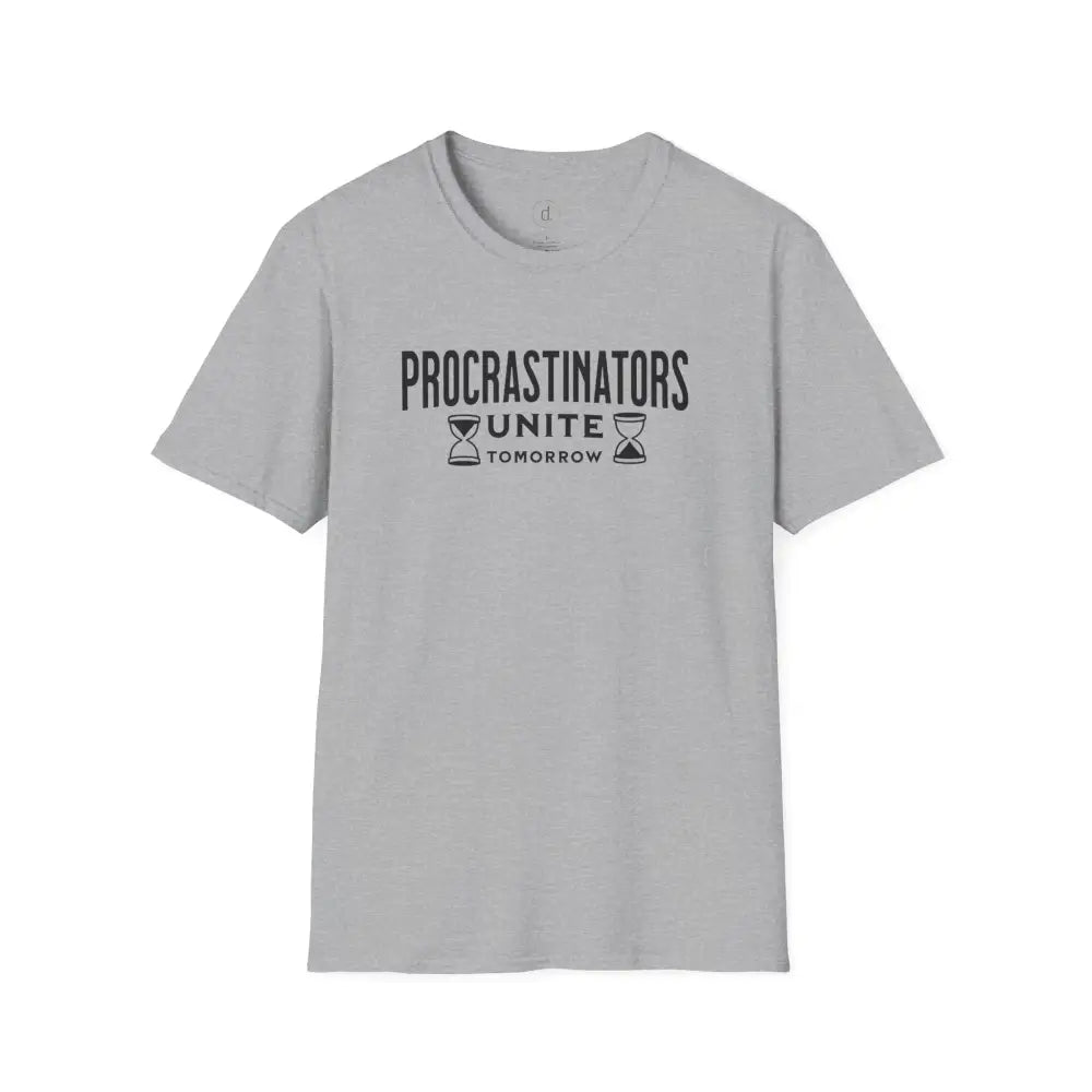 Procrastinators Unite Softstyle T-Shirt - Sport Grey / XS - T-Shirt
