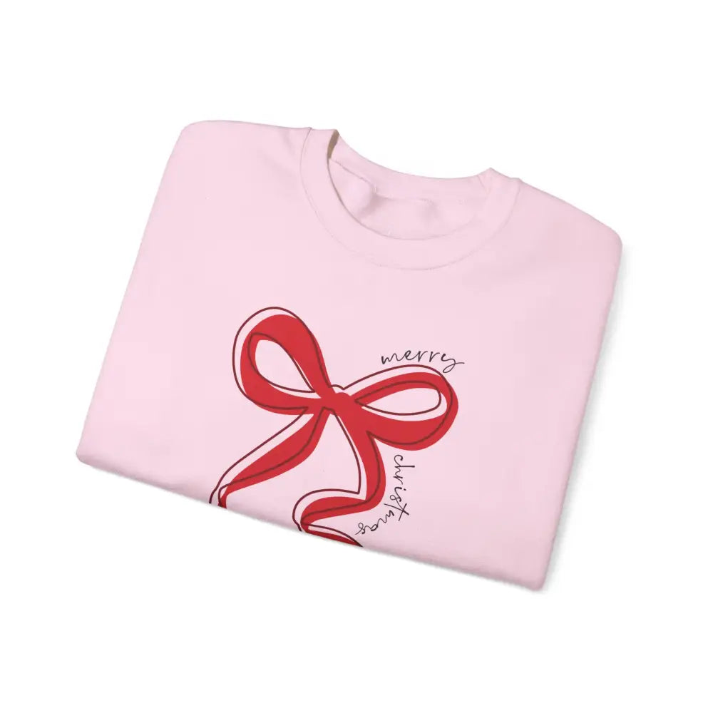Red Bow Merry Christmas Sweatshirt - Sweatshirt