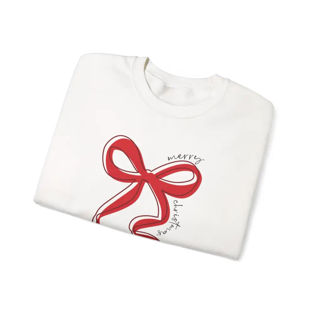 Red Bow Merry Christmas Sweatshirt - Sweatshirt