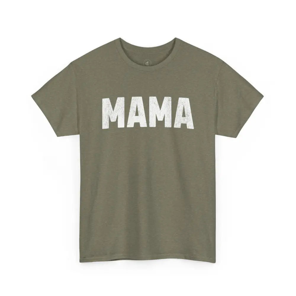 Retro Bold Mama Tee - Heather Military Green / S - T-Shirt