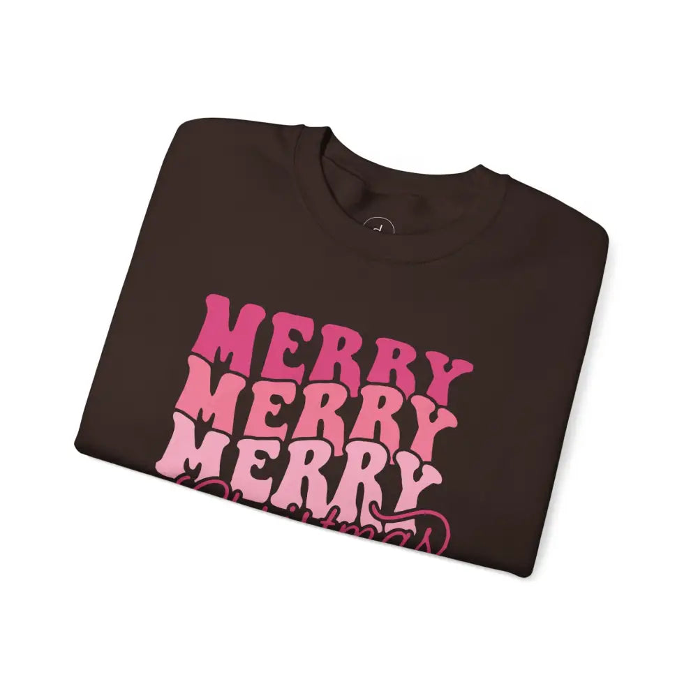 Retro Pink Merry Christmas Sweatshirt - Sweatshirt