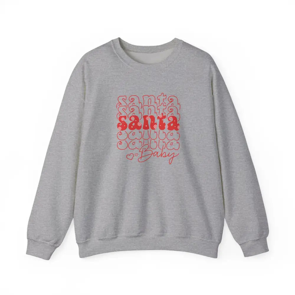Santa Baby Crewneck Sweatshirt - Sport Grey / S - Sweatshirt