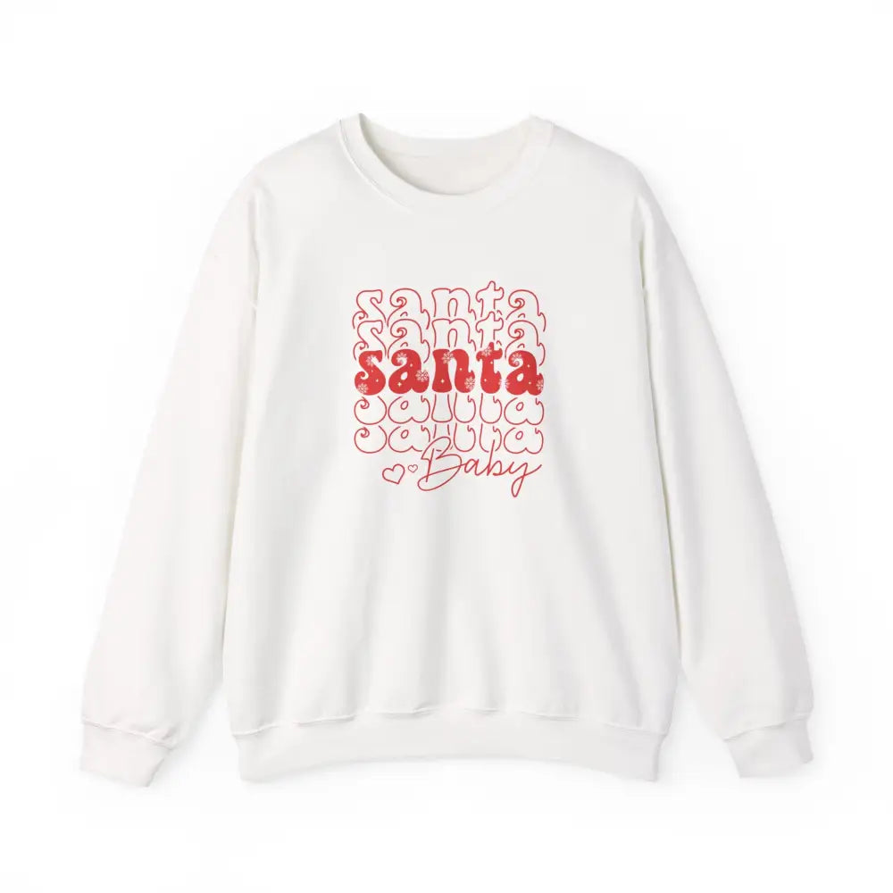 Santa Baby Crewneck Sweatshirt - White / S - Sweatshirt