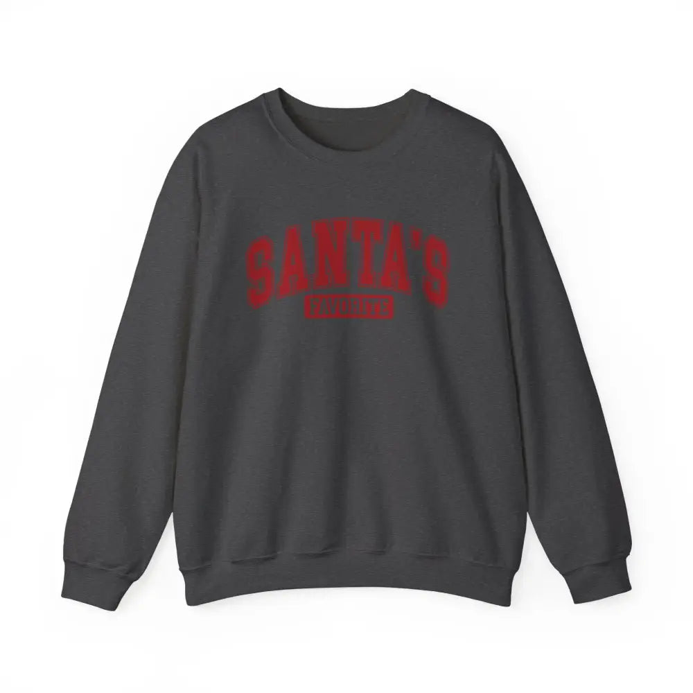 Santa’s Favorite Crewneck Sweatshirt - Dark Heather / S - Sweatshirt