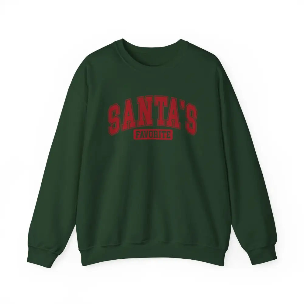 Santa’s Favorite Crewneck Sweatshirt - Forest Green / S - Sweatshirt