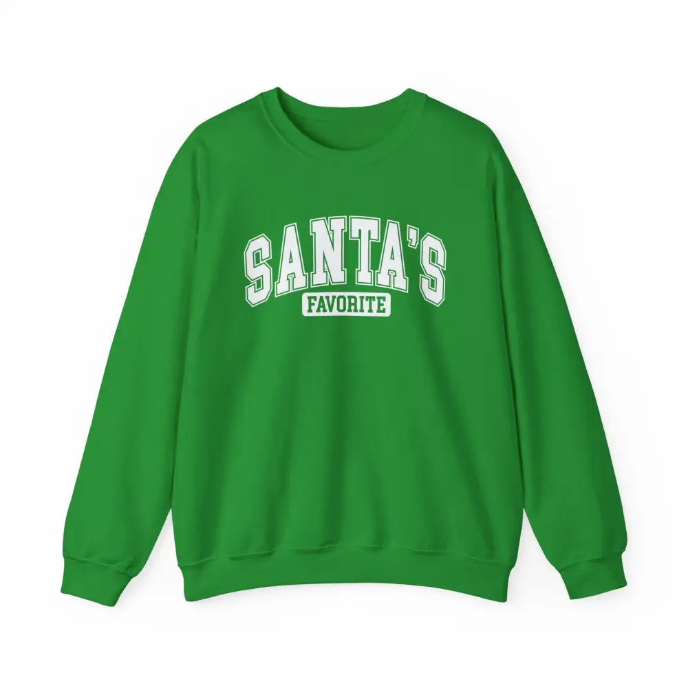Santa’s Favorite Crewneck Sweatshirt - Irish Green / S - Sweatshirt