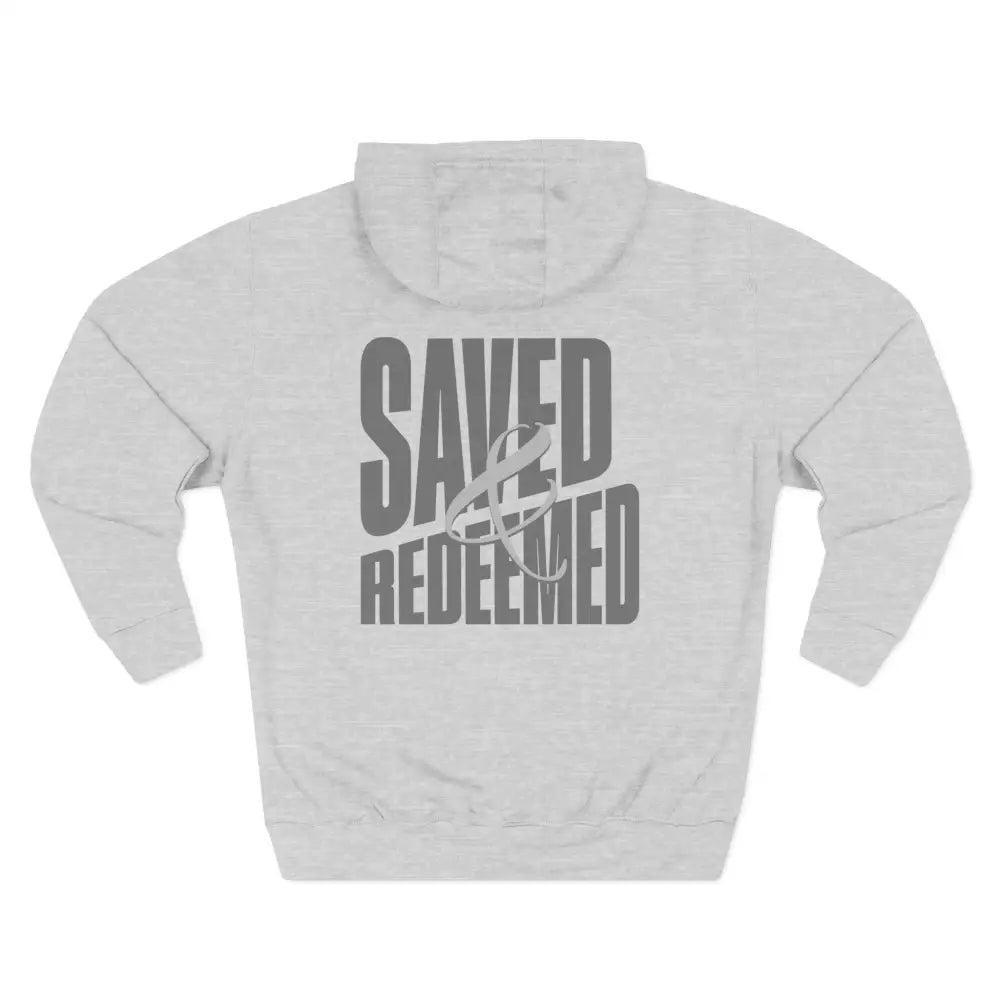 Saved and Redeemed Three-Panel Fleece Hoodie - Hoodie