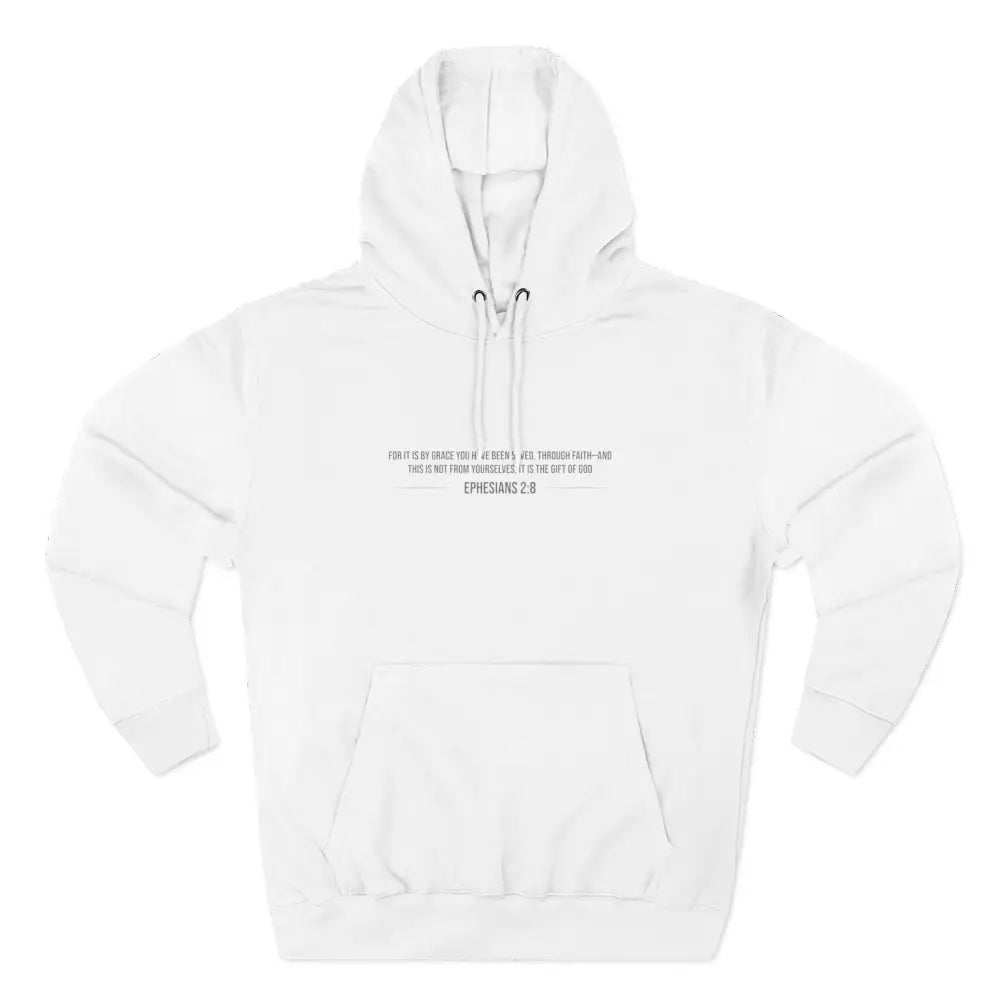 Saved and Redeemed Three-Panel Fleece Hoodie - S / White - Hoodie