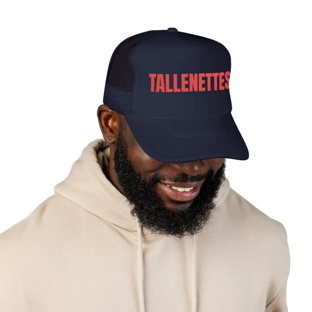 Tallenettes Block Red Foam Embroidered Trucker Hat - Dark Navy / One size - Hats